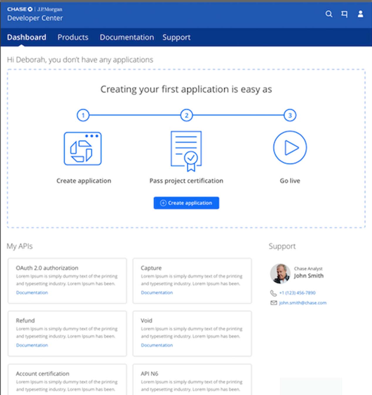 Post-sign-in 'create a project' — Chase