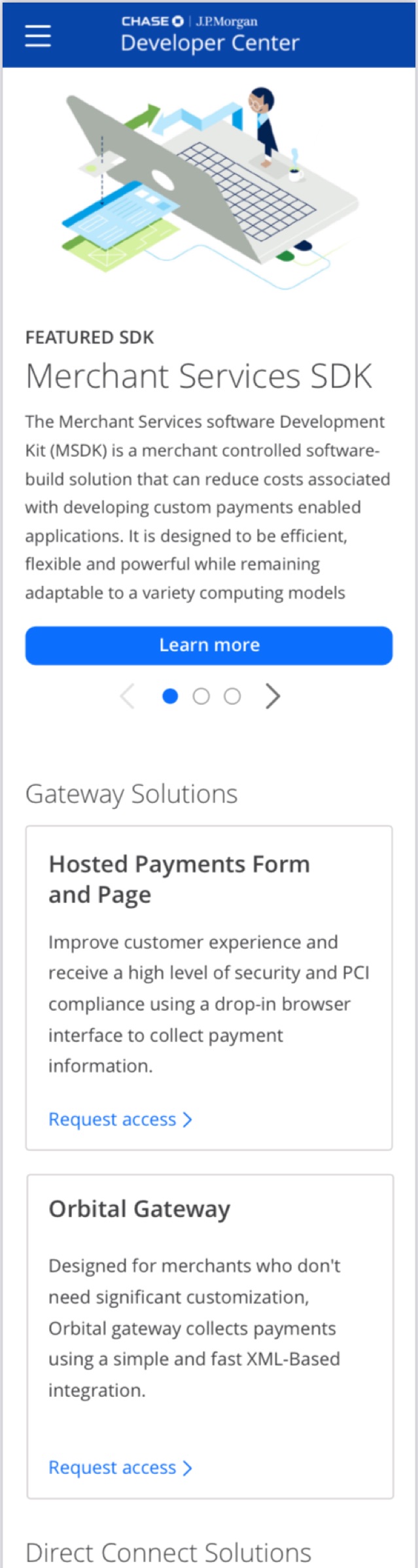 Dev Center redesign — mobile