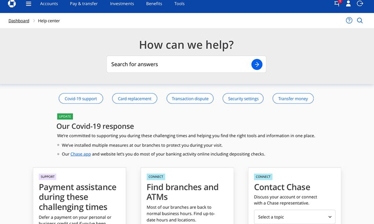Help & Support walkthrough