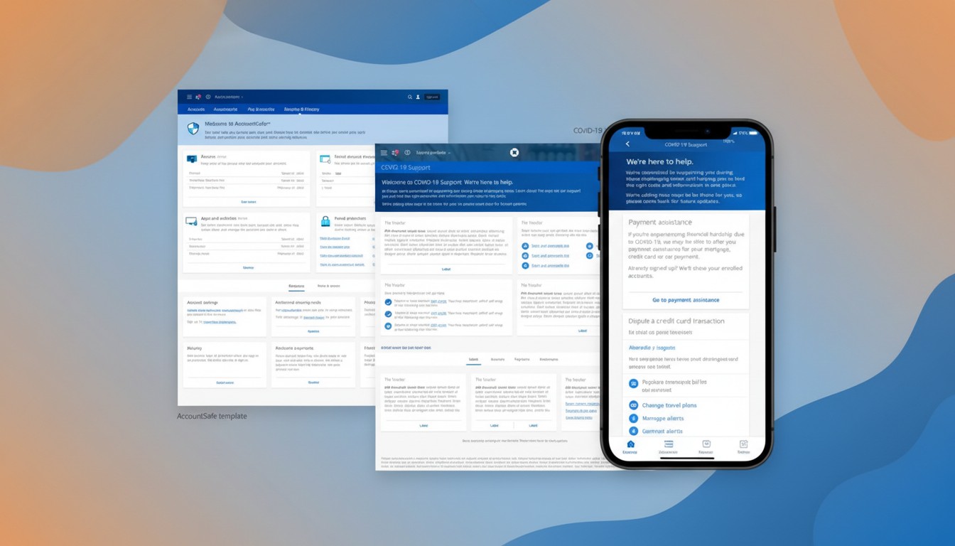 Chase COVID-19 support hub, desktop and mobile