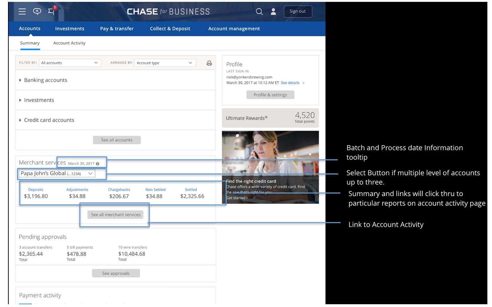 Dashboard widget with the proposed transaction categories.