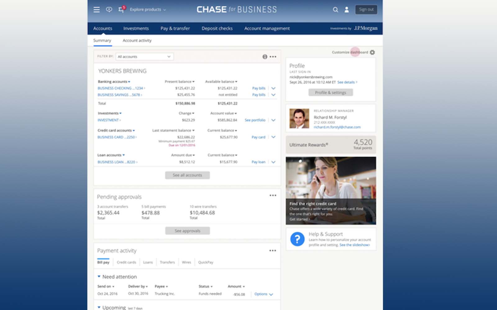 The customizable home vision page.